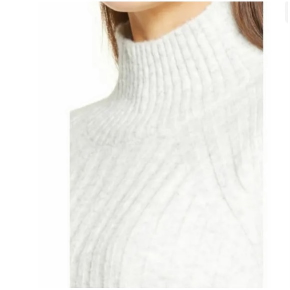 TOPSHOP CROP SWEATER CREAM HEATHER HINTS IF GRAY SIZE X LARGE - Picture 7 of 8